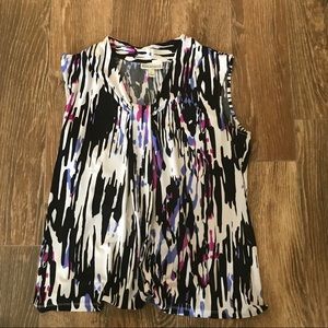 Dana Buchman Sleeveless Abstract Print Blouse